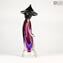 Chinese Couple Purple Sommerso Murano Glass