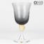 Set of 6 Wine Flute Drinking glasses Mix colors with pure gold