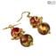 Earrings Cecilia Double - Red - Original Murano Glass OMG