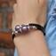 Bracelet Comet Purple - With silver leaf - Original Murano Glass OMG