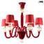Lampadario Paralume - Rosso - Vetro di Murano