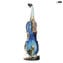 Glass Violin - sculpture in chalcedony glass - Original Murano Glass Omg