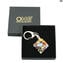 Square Keychain - with Millefiori - Original Murano Glass OMG