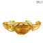 Flower Bowl - Amber and gold - Original Murano Glass OMG