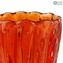 Vaso Lotus - Rosso e Oro - Vetro di Murano Originale OMG