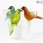 3 Sparrows Nest - Crystal and Gold - Original Murano Glass OMG