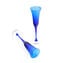Drinking Glass Blue Murano - 2 pieces Classic Flute