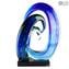 Wave of the Blue Sea - Sculpture - Original Murano Glass OMG