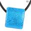 Square Pendant - Light Blue - Orignal Murano Glass OMG
