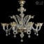 Venetian Chandelier Manzoni - Pure Gold - Murano Glass