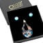 Parure Pendente ed orecchini - goccia azzurra - Vetro di Murano Originale OMG