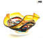 Sombrero amber and multicolor lava - Venetian Glass Centerpiece Bowl