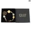 Bracciale Letos - con foglia oro- Vetro di Murano Originale OMG