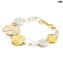 Bracciale Letos - con foglia oro- Vetro di Murano Originale OMG