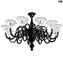 Lampadario Veneziano Doriano nero - Vetro di Murano