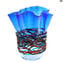 Fantasy lava - Exclusive Blue Glass Vase - Original Murano Glass