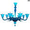 Venetian Chandelier -Tremiti - light blue - Murano Glass
