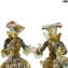 Figure goldoniane Veneziane Dama e Cavaliere - Murrina e oro 24 kt