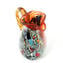 Red Carafe with silver and multicolors decoration