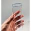 Set of 6 Drinking glasses flute - blue rim - Esagonal - Original Murano Glass