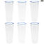 Set of 6 Drinking glasses flute - blue rim - Esagonal - Original Murano Glass