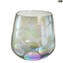 Set of 2 Drinking glasses - shot - iridescent bubbles - Original Murano Glass - OMG