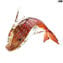 Dolphin Figurine - Red and Gold - Original Murano Glass Omg