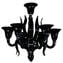 Lampadario veneziano Corvo Nero - 6 luci - Vetro di Murano