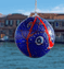 Palla di Natale - Blu Murrina Fantasy - Vetro di Murano Originale OMG