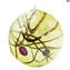 Christmas Ball - Ocher Millefiori Fantasy - Original Murano Glass OMG