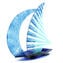 Sail Boat - Blue - Original Murano Glass OMG