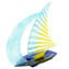 Sail Boat - Yellow - Original Murano Glass OMG