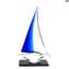 Sail Boat - lightblue - Original Murano Glass OMG 