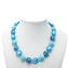 Parure Marlen - Beads with silver leaf - Turquoise - Murano glass