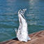 Penguin Figurine - White Sommerso - Orginal Murano Glass OMG