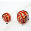 Filigree Murano glass Beads - Red black amber