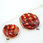 Filigree Murano glass Beads - Red black amber