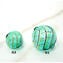 Filigree Murano glass Beads - Black green lightblue