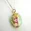 Bloom Pendant Jade - Round - Murrine & Gold  - Orignal Murano Glass OMG 