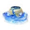 Centerpiece Sbruffi Blue & Silver - Original Murano Glass
