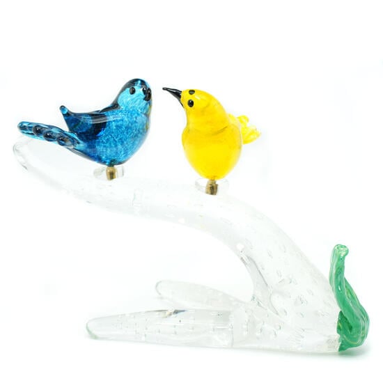 sparrows_birds_branch_yellow_lightblue_original_murano_glass.jpg