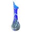 Vase Calla - Blue + Silver leaf - Original Murano Glass