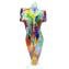 Bust Male Body - Rods + silver leaf - Sculpture - Original Murano Glass OMG