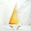 Barca a Vela - Ambra - Vetro di Murano Originale OMG